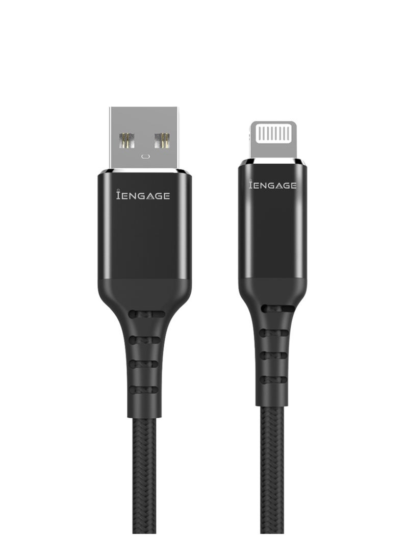 آي إِن چـيچ كابل iEngage Lightning معتمد من MFi – بطول 2 متر (أسود) - Image 2