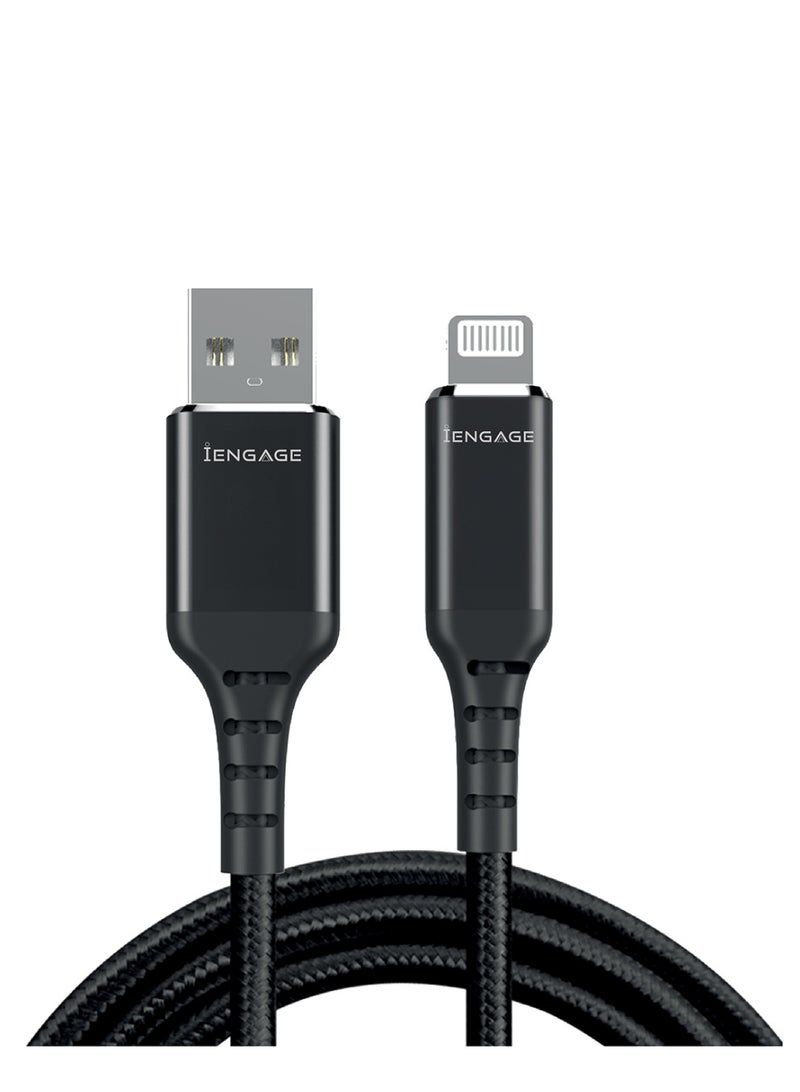 آي إِن چـيچ كابل iEngage Lightning معتمد من MFi – بطول 2 متر (أسود) - Image 1
