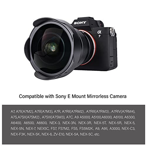 AstrHori 12mm F2.8 Full Frame Manual Fisheye Lens 185 Ultra Wide Angle for Sony E, Alpha, A7, A9, NEX-5, A6000 - Image 5