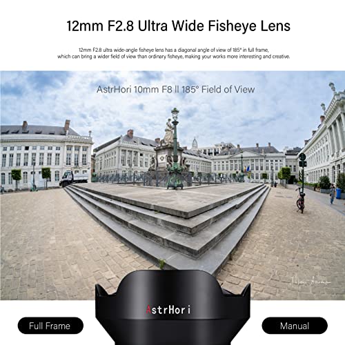 AstrHori 12mm F2.8 Full Frame Manual Fisheye Lens 185 Ultra Wide Angle for Sony E, Alpha, A7, A9, NEX-5, A6000 - Image 2