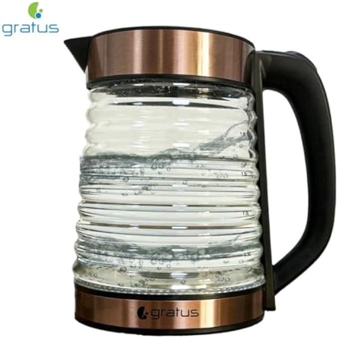 gratus Premium Electric Borosilicate Kettle Aesthetic Led Light Design No Dry Run Cordless Base 1Year Warranty Model Gkp3000 - Image 4