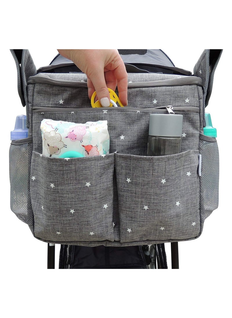 ORiTi Universal Stroller Organizer Bag by Goodstuffshop. Large Insulated Parent Console with Cup Holder and Extra Storage Pockets. Universal Design - Attaches to Any Stroller. Easy Installation.  - Image 1