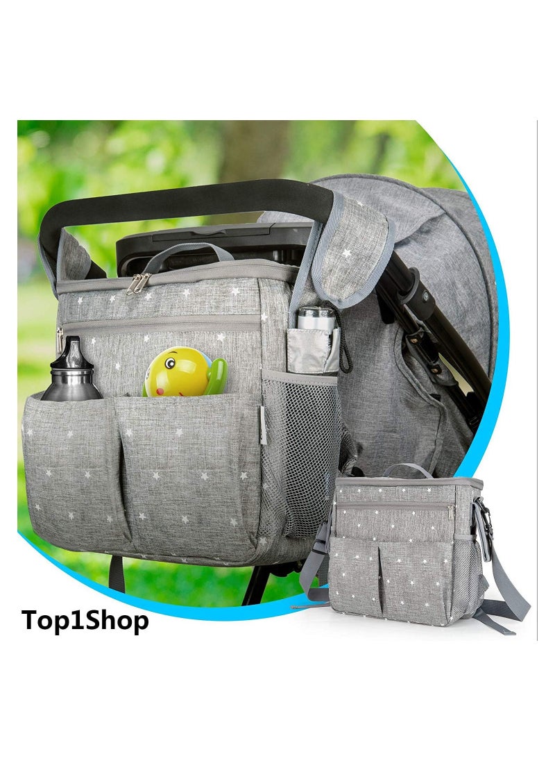 ORiTi Universal Stroller Organizer Bag by Goodstuffshop. Large Insulated Parent Console with Cup Holder and Extra Storage Pockets. Universal Design - Attaches to Any Stroller. Easy Installation.  - Image 5