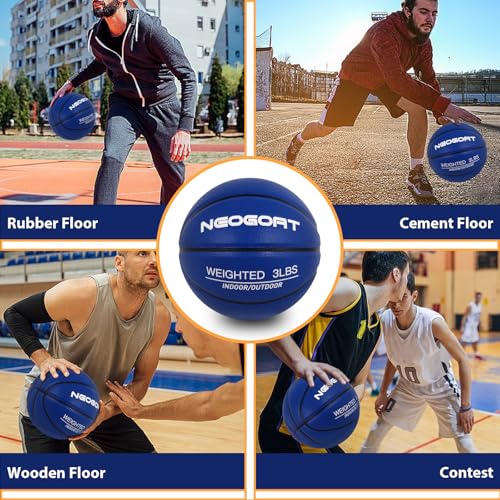 NEOGOAT 3LBS 29.5" Weighted Basketball Size 7 Heavy Basketball Training Equipment for in& Outdoor Improving Handling Dribbling, Passing&Rebounding Skills Weighted Training(Deflated) - Image 5