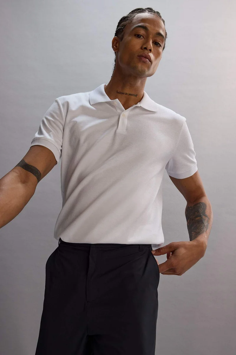 ديفاكتو DeFactoFit Slim Fit Short Sleeve Pique Polo T-Shirt