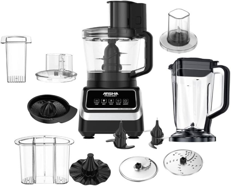 Arshia 10-in-1 Food Processor, 1000 Watts, 2.5L Capacity, Black - Image 1