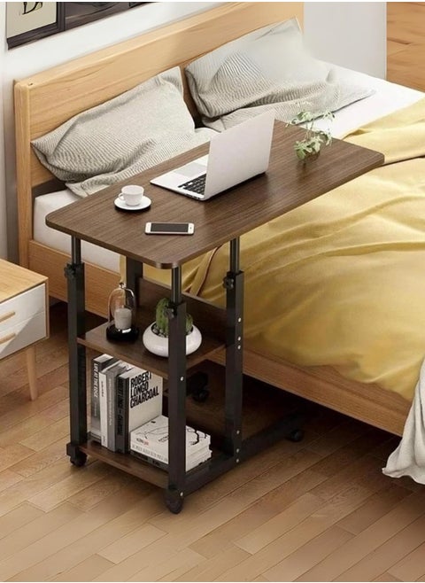 Bedside laptop table with 4 wheels