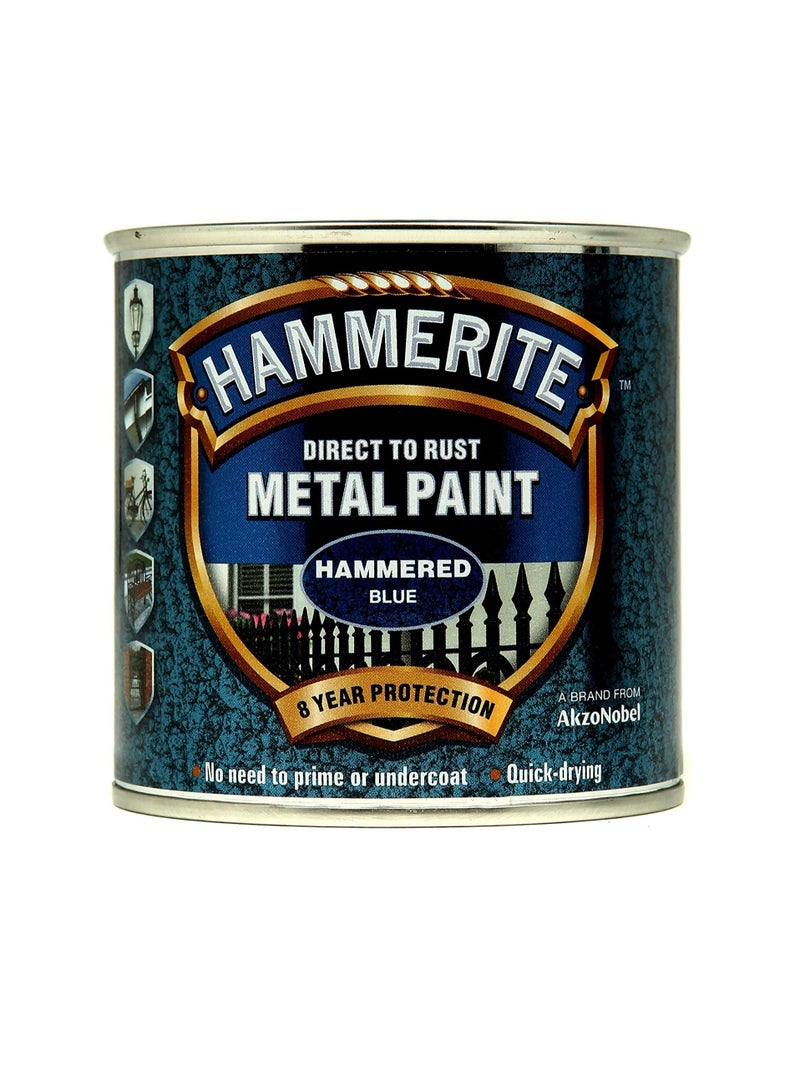 هامريت Hammerite 5092936 دهان معدني مباشر إلى الصدأ - لمسة نهائية زرقاء مطروقة 250 مل - Image 3