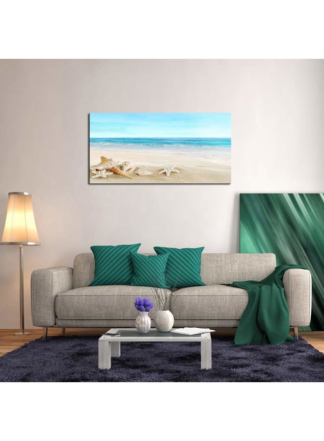 DZL Art S73950 ديكور صورة الشاطئ لوحة المحيط قماش فنون الجدران مطبوعات نجمة البحر وقوقعة على الشاطئ الرملي جاهزة للتعليق لغرفة المعيشة غرفة النوم مكتب ديكور الجدران تزيين المنزل - Image 4