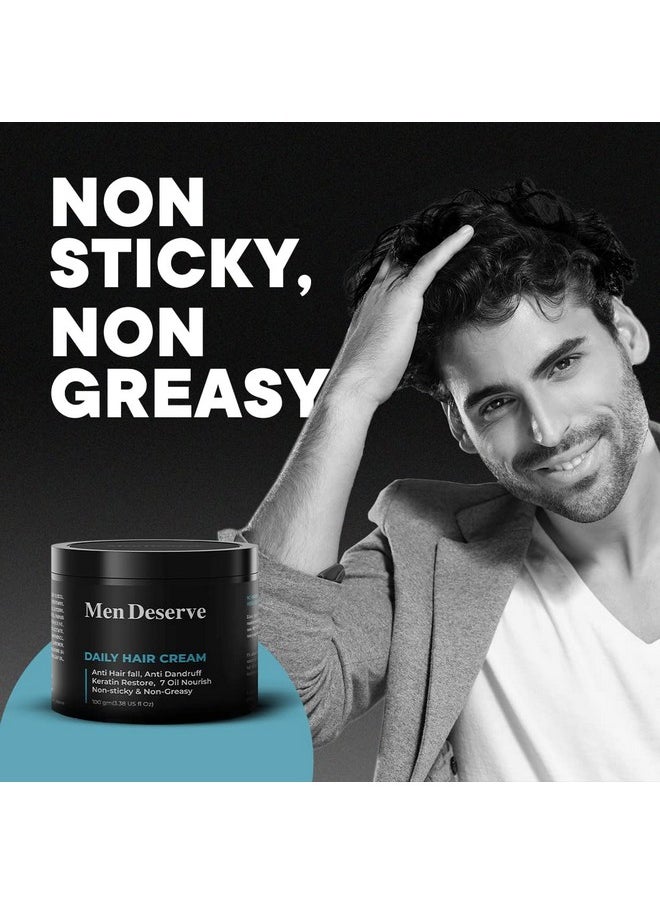 MEN DESERVE - Daily Hair Cream (7 Oil Nourish) For Hair Fall Control, Dandruff Control,And Keratin Restore - Image 1