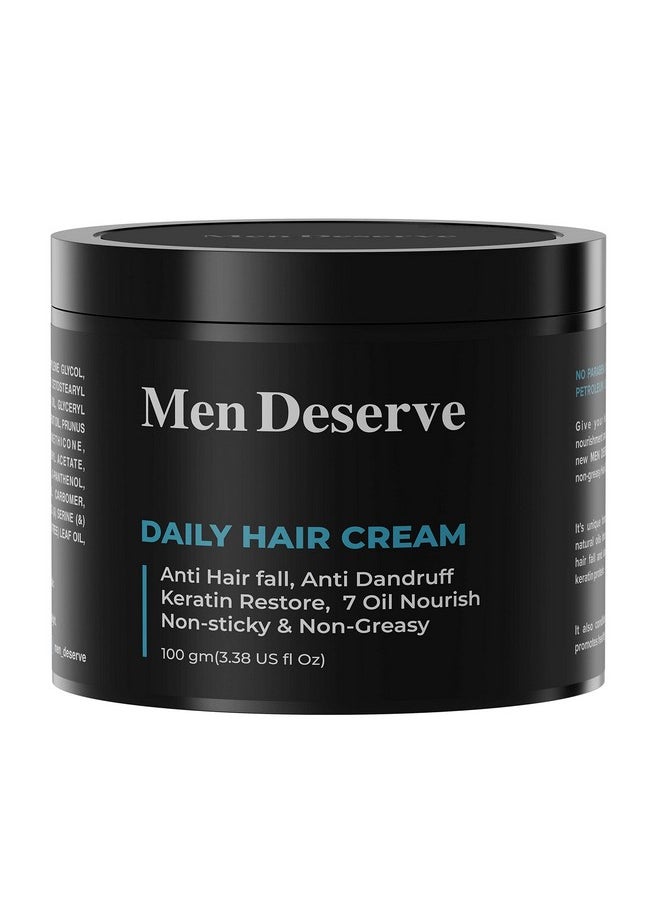 MEN DESERVE - Daily Hair Cream (7 Oil Nourish) For Hair Fall Control, Dandruff Control,And Keratin Restore - Image 1