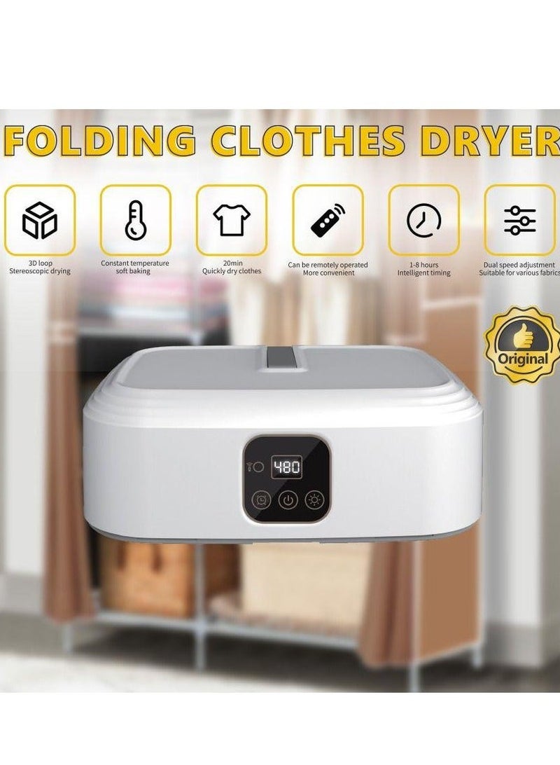 Denx Portable Clothes Dryer Electric Dryer Stretchable Foldable Large Capacity Laundry Dryer Machine with Dryer Bag and Time Setting - Image 3