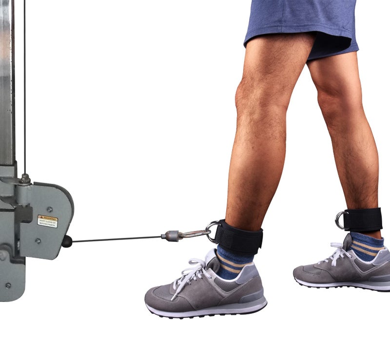 Techion تيكيون زوج من أحزمة الكاحل للياقة البدنية لجهاز الكابل - حلقة د مزدوجة، قابلة للتعديل لراحة مثالية من النيوبرين - للرجال والنساء - أسود - Image 5