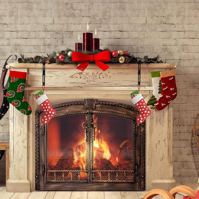 Christmas Stocking Holder Set, 2pcs Telescopic Mantel Hooks with Non-Slip Grip, Adjustable Fireplace Sock Hangers for Holiday Decoration and Xmas Stockings - Image 5