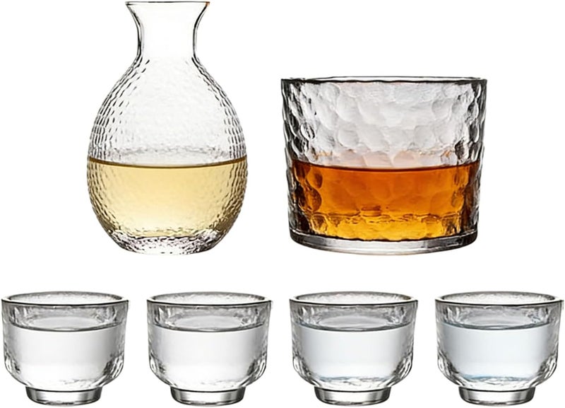 Transparent Glass Liquor Tumblers Sake Drinking Set Temperature Safe Cups For Vodka Beer Whiskey - Image 1