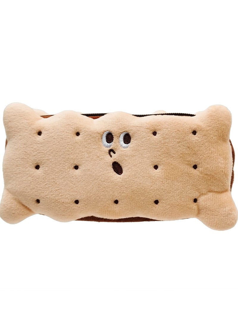 Kawaii Pencil Pen Case, Funny Biscuit Stationery Bag, Anime Stationery Pouch, High Capacity Stationery Case, Suitable for Students Teens Girls Boys - Image 1