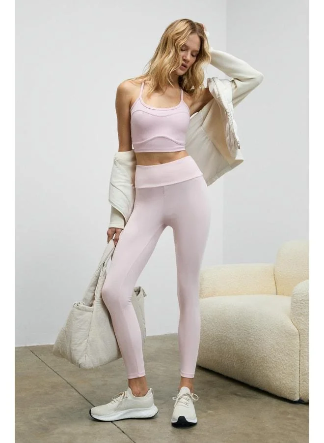 Urban Beat VYNEORA Women’s Stretchy and Soft-Textured Pink Leggings.