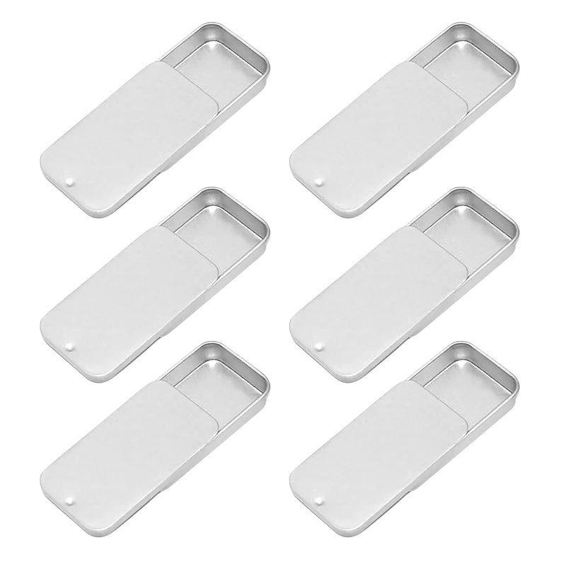 1st Choice Empty Slide Top Tin Containers for Lip Balm, Crafts, Storage Kit - .25oz, 6 Pack - Image 1
