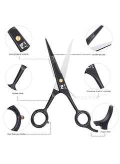 jimy Jimy Professional Hair Cutting Shears 6.5'' Stainless Steel Sharp - Smooth Razor Edge Series Shears for Hair Cutting, Hair Cut Scissor for Women & Men and Salon (Barber Scissors)  - Image 5