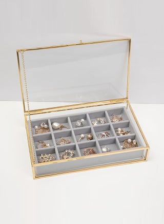 Glass Jewelry Box Velvet Jewelry Organizer Clear Jewelry Storage Case with Drawers for Earring Bangle Bracelet Necklace Rings Organizer and Display - pzsku/Z9784F1A8710BABC33994Z/45/_/1701676452/80a07ecb-2818-49a7-8995-1bddd07c0825
