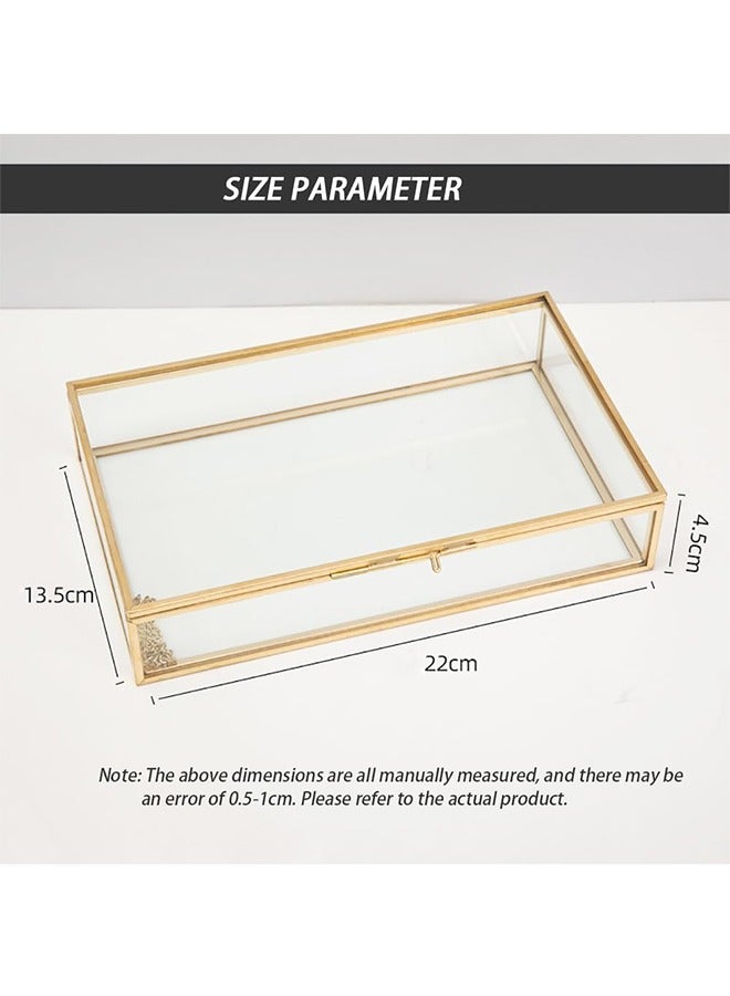 Glass Jewelry Box Velvet Jewelry Organizer Clear Jewelry Storage Case with Drawers for Earring Bangle Bracelet Necklace Rings Organizer and Display
