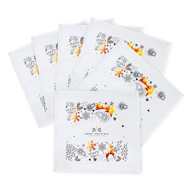 Khakee 6 Pcs Christmas Theme Silk Table Napkins 10x 10 for Xmas Decoration Christmas OrnamentsChristmas Giftxmas21149 - Image 2