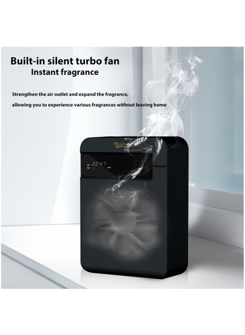 Bakhory - Smart Essential Oil Scent Diffuser With Adjustable Flow with auto Shut Off Future, for Home, Restaurant, Gym, Black - Image 1