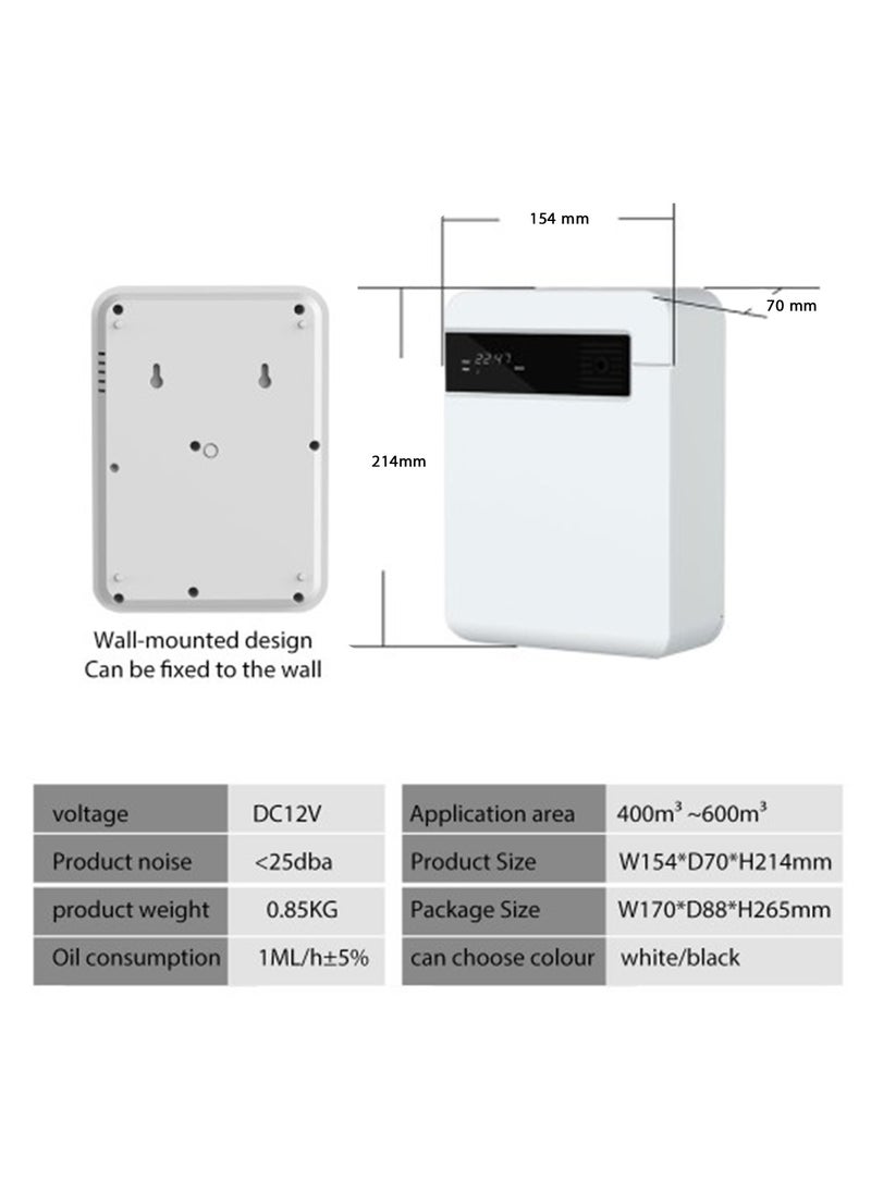 Bakhory - Smart Essential Oil Scent Diffuser With Adjustable Flow with auto Shut Off Future, for Home, Restaurant, Gym, Black - Image 1