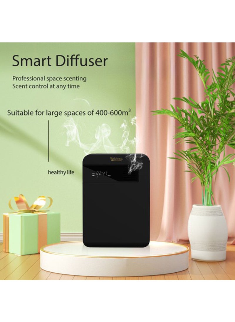 Bakhory - Smart Essential Oil Scent Diffuser With Adjustable Flow with auto Shut Off Future, for Home, Restaurant, Gym, Black - Image 1