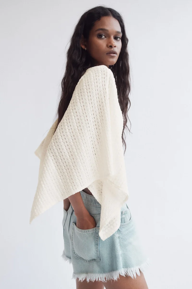 H&M Textured-knit cape top