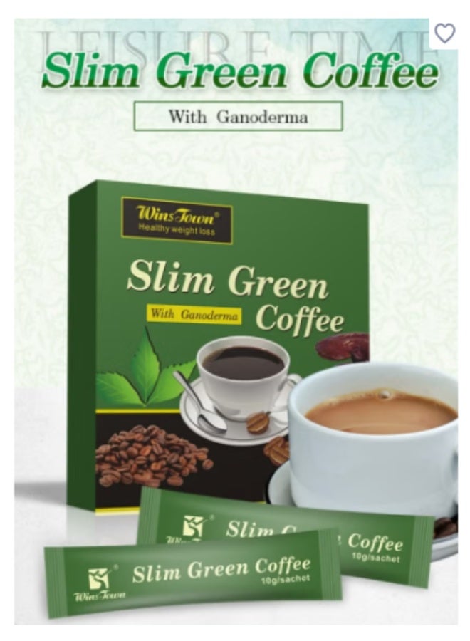 وينز تاون قهوة خضراء رفيعة، مع الجانوديرما، وقهوة لوسيدوم، وقهوة طبيعية لفقدان الوزن مع فطر الريشي لتحسين الهضم ونمط حياة صحي، 18 قطعة في كل صندوق - Image 3