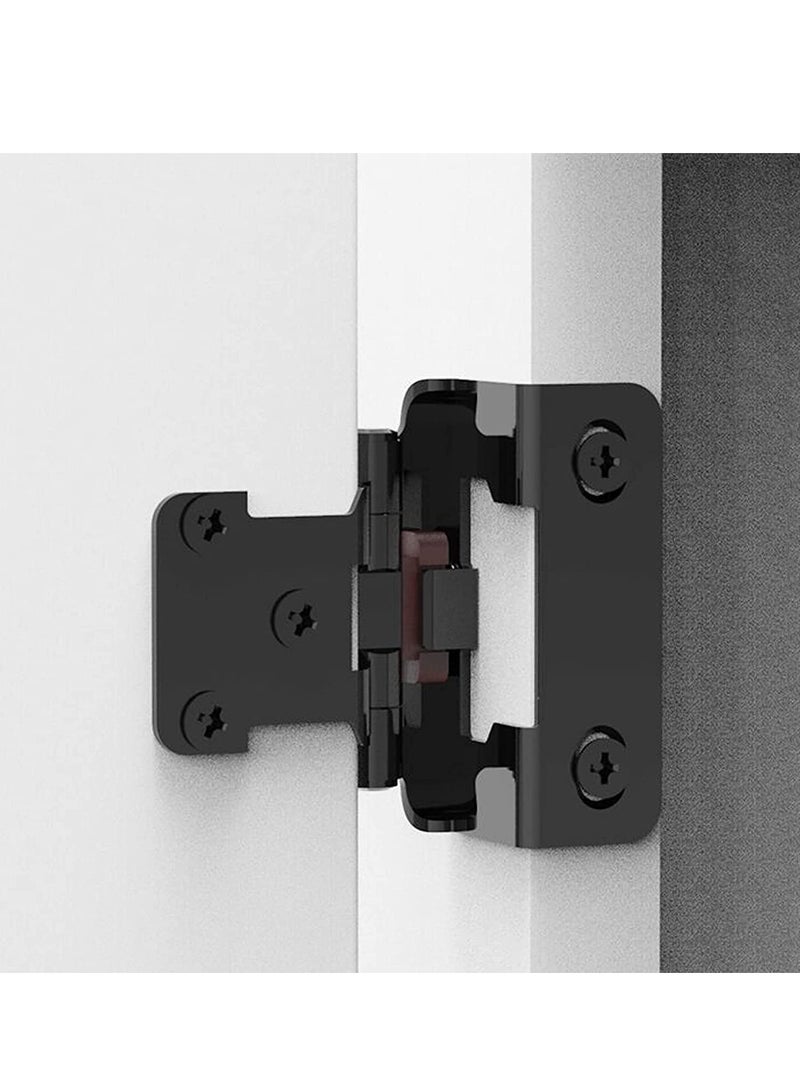 Cabinet Hinges, 1/2" Overlay Semi Partial Wrap Self Closing Matte Black Hinges with Mounting Screws for Variable Kitchen Bathroom Cabinets Cupboard Doors 8 Pcs - Image 2