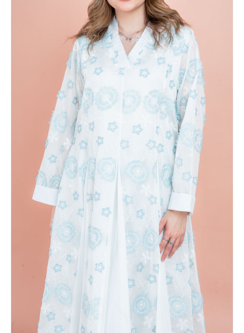 اكسا جلابية مطرزة بالزهور - Image 4