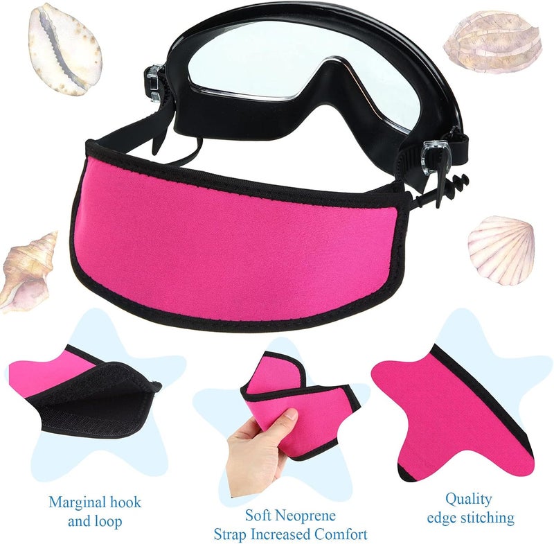 Skylety 2 Pcs Mask Strap Cover Diving Swimming Mask Strap with Hook and Loop Fastener Hair Protector Wrap for Dive and Snorkel Masks Water Sports - Image 2