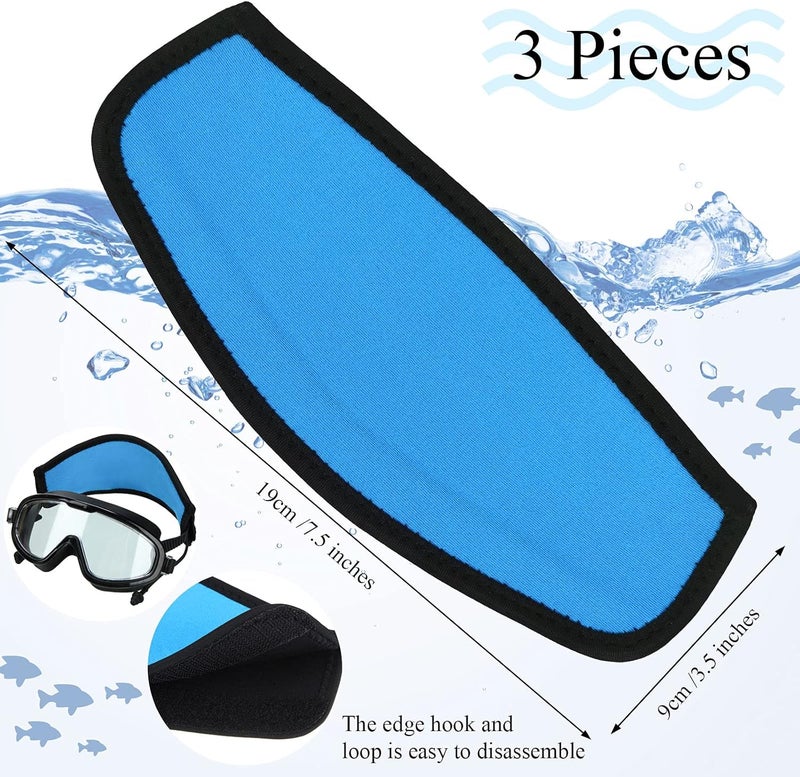 Skylety 2 Pcs Mask Strap Cover Diving Swimming Mask Strap with Hook and Loop Fastener Hair Protector Wrap for Dive and Snorkel Masks Water Sports - Image 3
