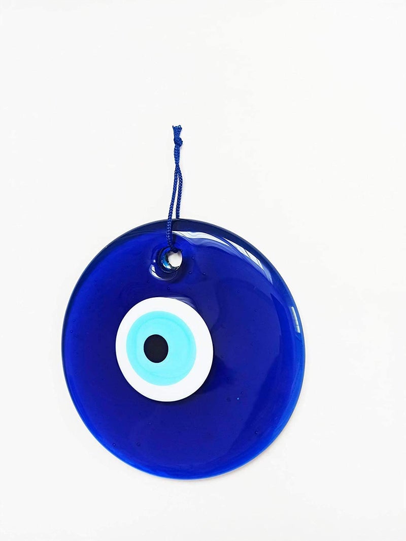 Erbulus Handmade Blue 14 cm Glass Turkish Evil Eye Hanging for Home Entrance Nazar Battu Protection Amulet for Good Luck Prosperity Main Door Wall Decor - Image 4