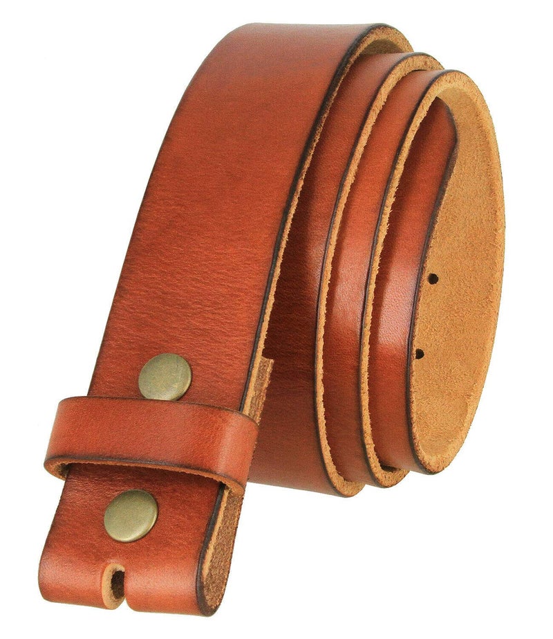 Belts.com BS040 100% One-Piece Full Grain Leather Belt Straps with Slot Hole 1-1/2" (38mm) Wide (Slot Hole-Tan, 34) - Image 1