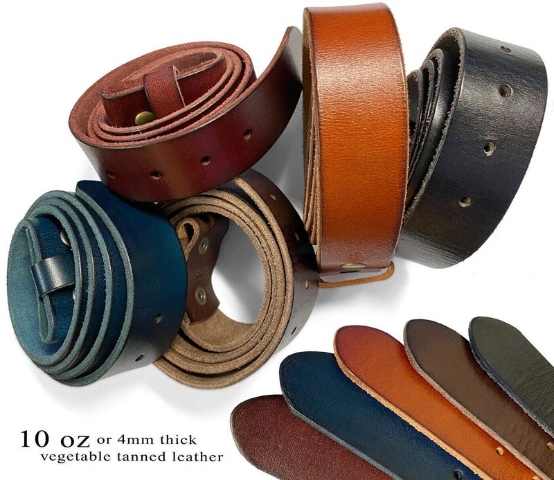 Belts.com BS040 100% One-Piece Full Grain Leather Belt Straps with Slot Hole 1-1/2" (38mm) Wide (Slot Hole-Tan, 34) - Image 4