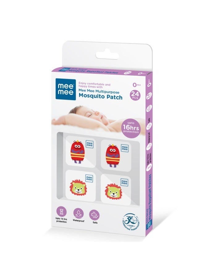 Mee Mee 100% Natural Mosquito Repellent Patches (24 Baby-Safe Patches) with 16 Hr Protection | with Lemon Scent, Non-Toxic, Waterproof | Protects Babies & Kids from Dengue, Malaria, Chikunguniya - Image 1