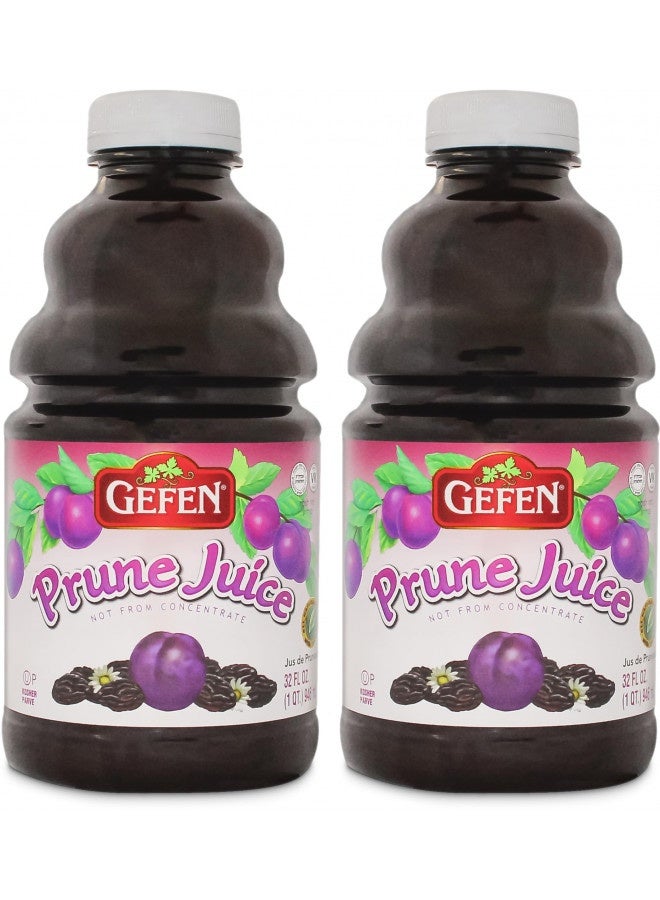 Gefen All Natural Prune Juice 32Oz (2 Pack) Not From Concentrate | Kosher (Including Passover) - Image 1
