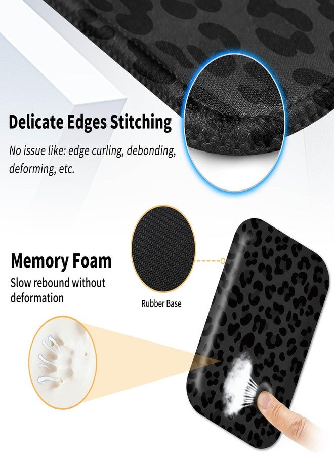 SDDFRHGH Mouse Pad Desk Mat Ergonomic Wrist Support Pad Set,Mouse Wrist Rest Keyboard Pad with Stitched Edges and Non Slip Base-Black Leopard Panther Cheetah Print - Image 4