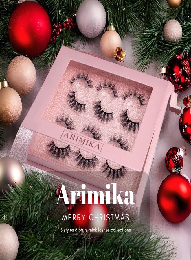 Arimika 6 Pairs 3D Mink False Eyelashes- Fluffy, Wispy, Full Volume, a Little Dramatic Lashes - Image 3