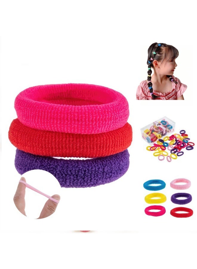 إيكو شاين 100 Pcs Baby Hair Ties, Seamless Cotton Toddler Hair Ties for Girls and Kids, Multicolor Small Soft Hair Elastics Ponytail Holders(10Colors) - Image 3