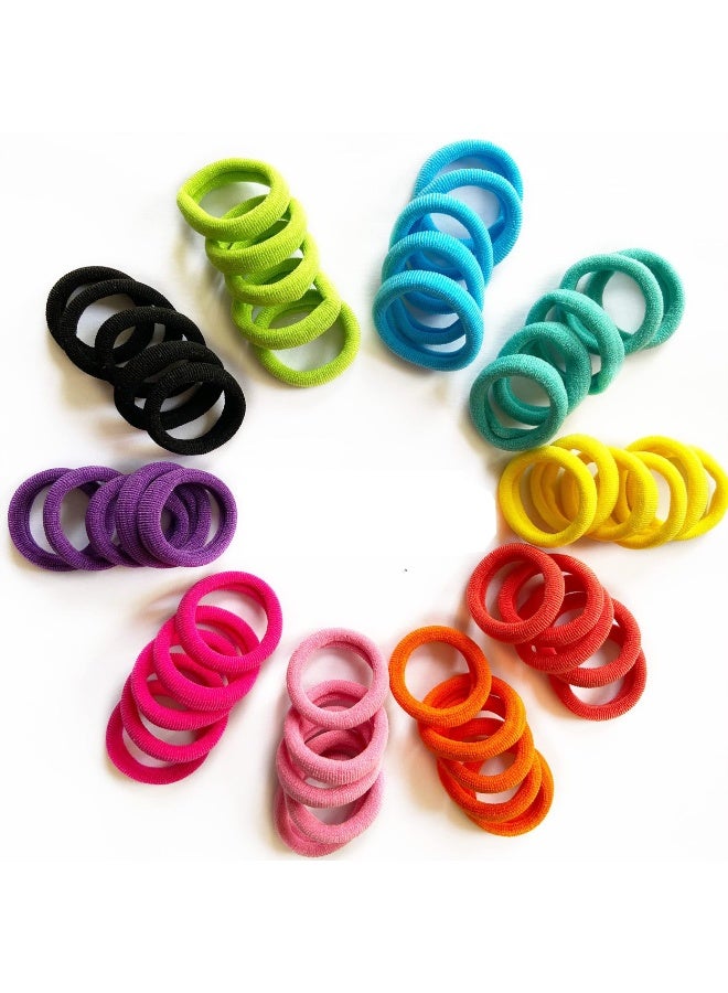 إيكو شاين 100 Pcs Baby Hair Ties, Seamless Cotton Toddler Hair Ties for Girls and Kids, Multicolor Small Soft Hair Elastics Ponytail Holders(10Colors) - Image 5