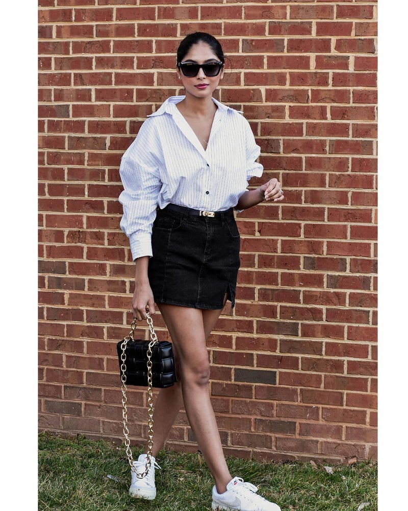 Vetinee Skorts Skirts for Women with Pockets Women's Jean Shorts Split Shorts Black Shorts for Women Jeans Skort Soft Black Small Fits Size 4 / Size 6 - Image 5