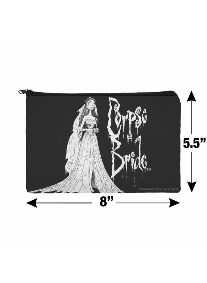 GRAPHICS & MORE Corpse Bride Logo and Silhouette Makeup Cosmetic Bag Organizer Pouch - Image 4