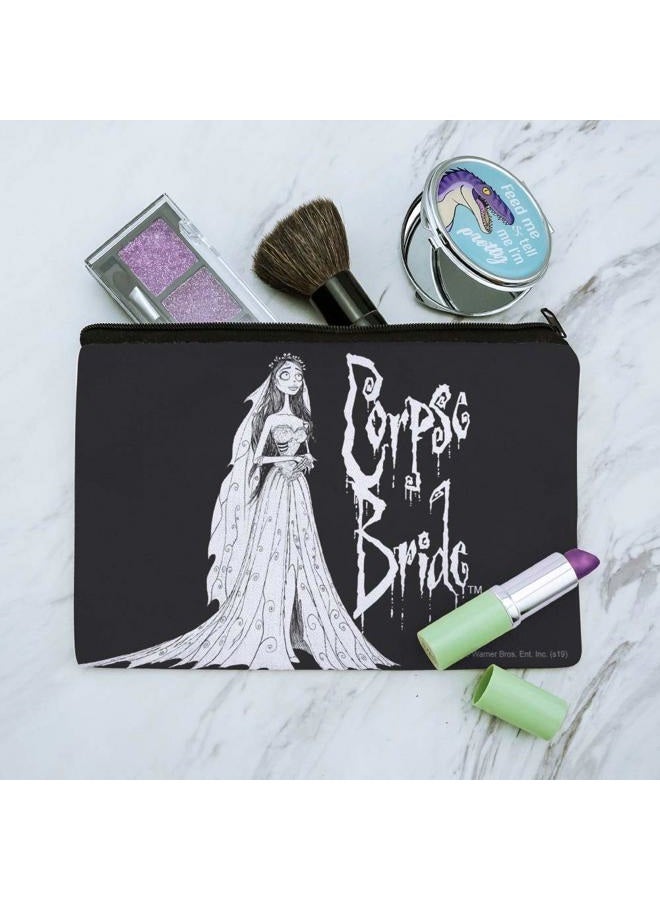 GRAPHICS & MORE Corpse Bride Logo and Silhouette Makeup Cosmetic Bag Organizer Pouch - Image 2