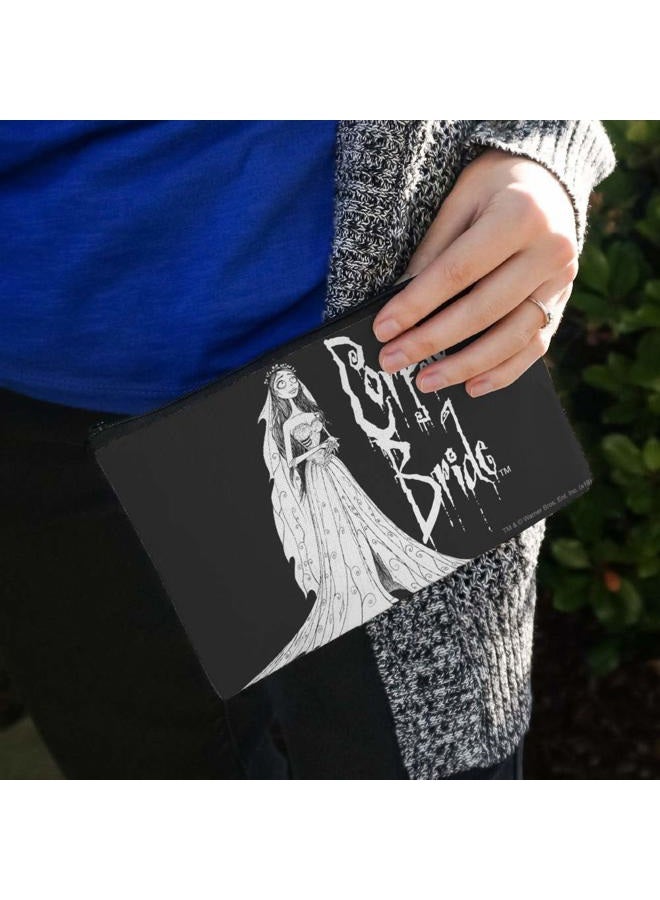 GRAPHICS & MORE Corpse Bride Logo and Silhouette Makeup Cosmetic Bag Organizer Pouch - Image 3