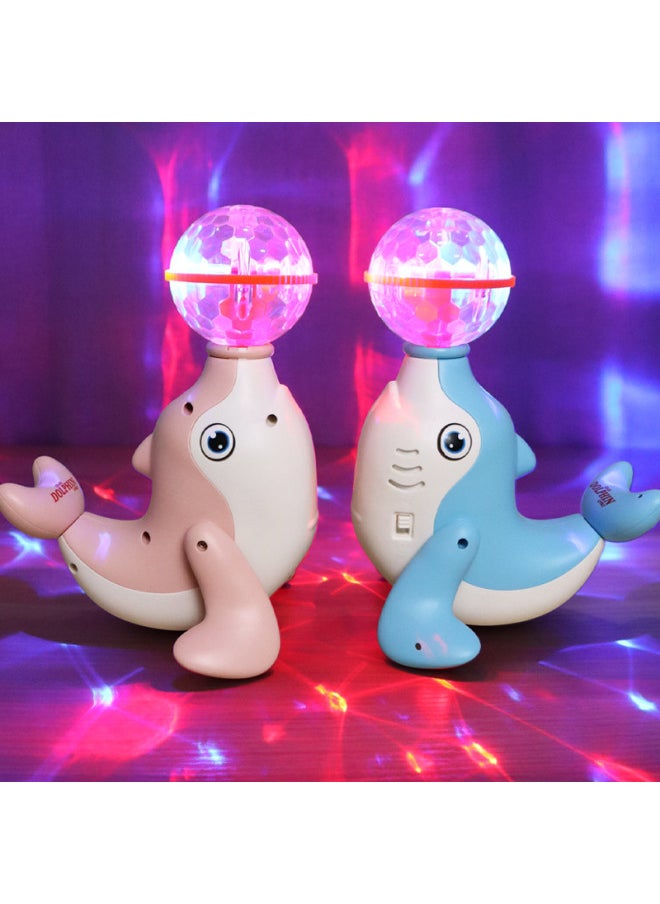 Electric Singing And Dancing Rotating Dolphin Children Boys Girls Babies Babies Stunt Sonic Running Toy-Color:Pink [without Battery]]  - Image 2