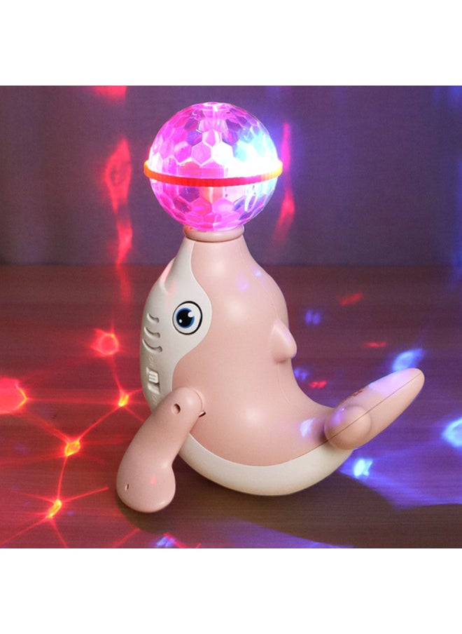 Electric Singing And Dancing Rotating Dolphin Children Boys Girls Babies Babies Stunt Sonic Running Toy-Color:Pink [without Battery]]  - Image 1